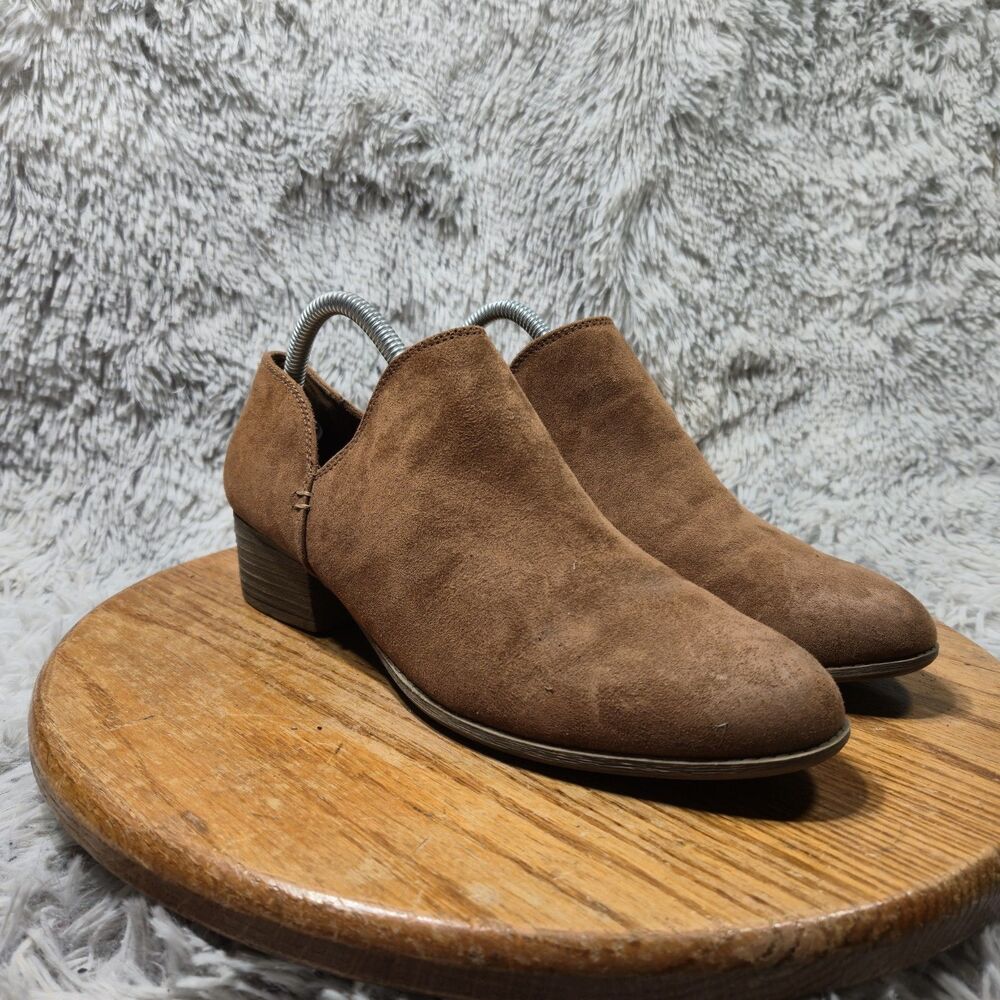 American Eagle Ankle Boots Women Size 9.5 Brown Synthetic Slip On Booties 178503